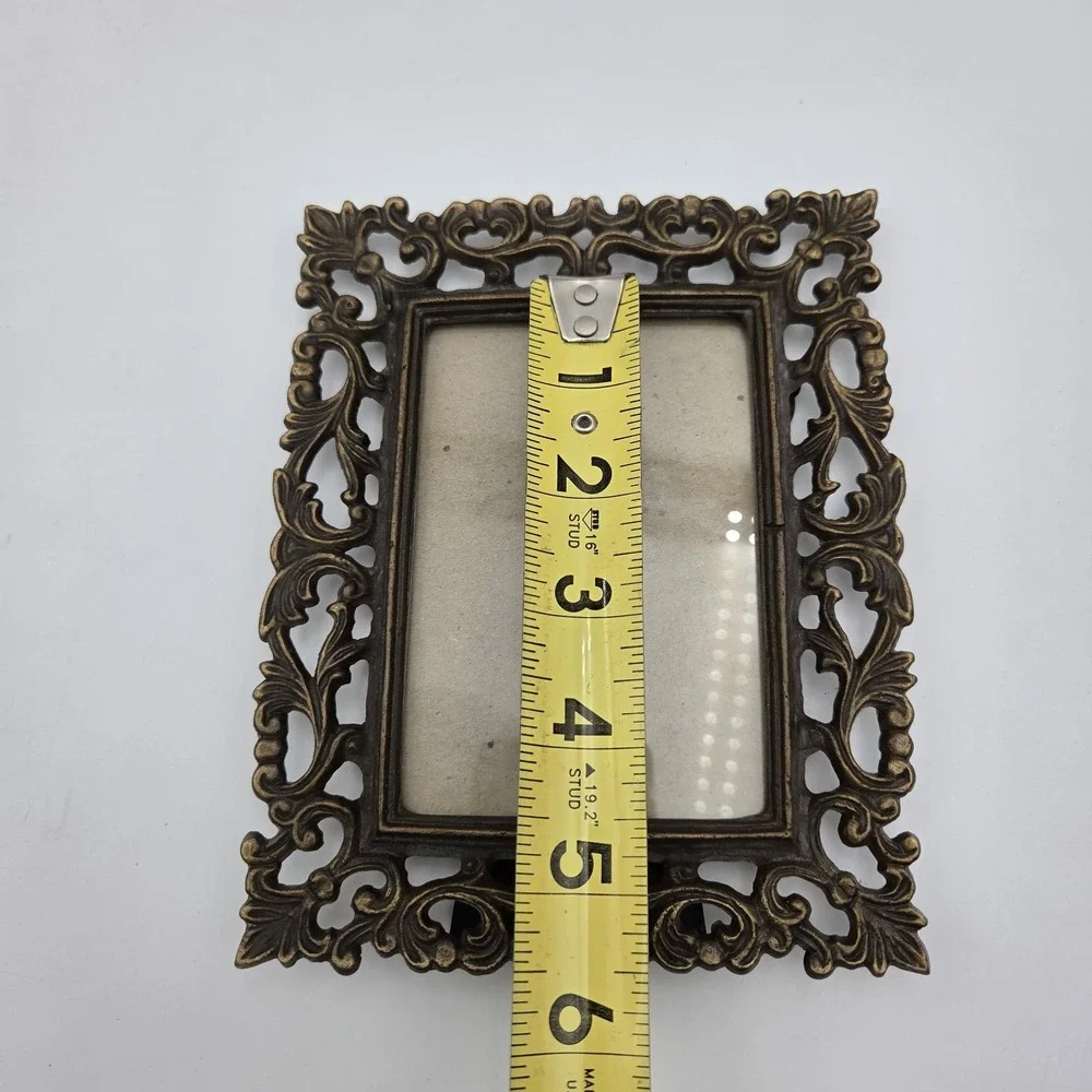 Vintage Antique Victorian  Metal Ornate Picture Photo Frame 4.75